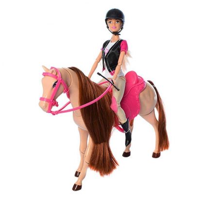Наездница детская кукла на лошади 30 см (аналог Барби)