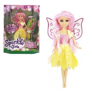 Кукла Sparkle Girls Цветочная фея в розово-жёлтом платье с аксессуарами