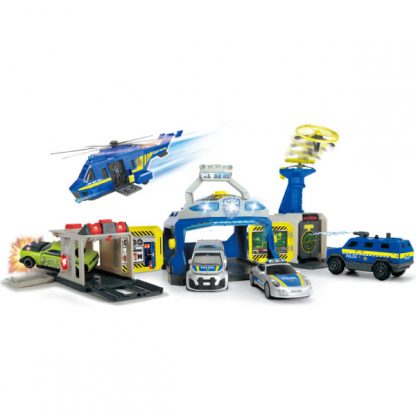 Набор Dickie Toys Управление полиции с 4 машинами и вертолетом, со светом и звуком