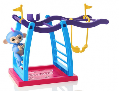 Игровой набор Обезьянка на палец с площадкой для игры Интерактивная обезьянка на качелях Fingerlings Monkey Bar Playset