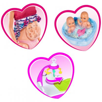 Кукла Steffi & Evi love Штеффи Беременная двойней с младенцами и аксессуары