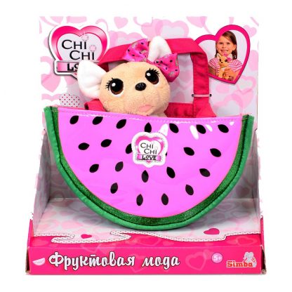 Мягкая игрушка Chi Chi Love Чихуахуа Фруктовая мода с сумочкой 18 см