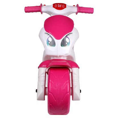 Мотоцикл ТехноК бело-розовый со звуковыми и световыми эффектами