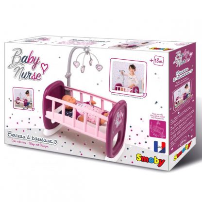 Кроватка-Колыбель для куклы Smoby Baby Nurse Прованс с мобилем