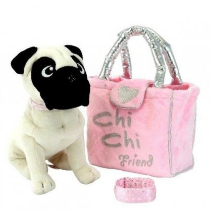 Мягкая игрушка Chi Chi Love Собачка Мопс с сумочкой и браслетом для девочки