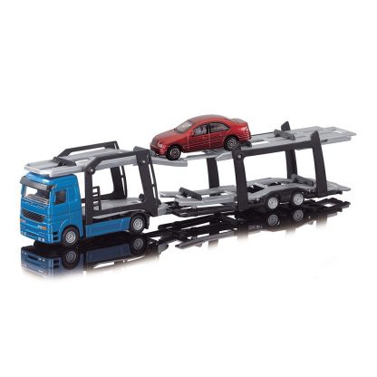 Автотранспортер Dickie Toys Синий тягач с 4 машинками 28 см