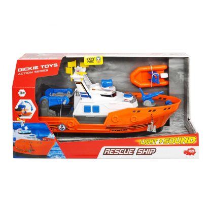 Набор Dickie toys Action Спасательный катер со шлюпкой водомет со светом и звуком