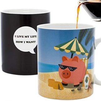 Чашка хамелеон Pig on the Beach 350 мл (Изменяющая цвет чашка)