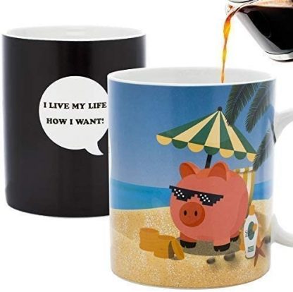 Чашка хамелеон Pig on the Beach 350 мл (Изменяющая цвет чашка)